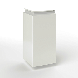 Фасадная металлокассета угловая закрытого типа оцинкованная с порошковым покрытием 0,7мм RAL 9002