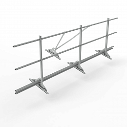 Ограждение кровельное функция снегозадержатель фальц 2000мм 1200-25-1-2-2 холоднокатанная сталь с порошковым покрытием RAL 9006