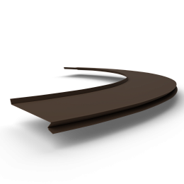 Отлив радиусный 1,2мм RAL 8014 оцинкованный, c порошковым покрытием