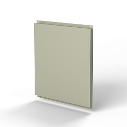 Фасадная металлокассета 1740x530 (RAL 7032) открытого типа, с порошковым покрытием 0,7 мм