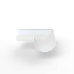 Угол 90 градусов водосточного желоба оцинкованный порошок ф180х400х400мм RAL 9003