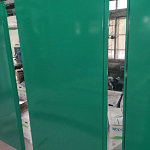 Фасадная металлокассета 1740x530 (RAL 6016) открытого типа, с порошковым покрытием 0,7 мм