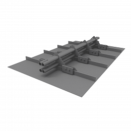 Снегозадержатель трубчатый плоскоовальный 3000мм фальц 40x20-1,0-2,0-4 оцинкованная сталь с порошковым покрытием RAL 6029