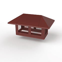 Дымник на трубу с сеткой оцинкованный с полимерным покрытием до 1200мм RAL 3011