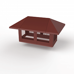 Дымник на трубу с сеткой оцинкованный с полимерным покрытием до 1200мм RAL 3011