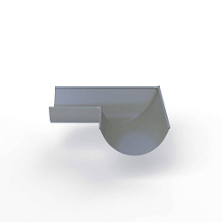 Угол 90 градусов водосточного желоба оцинкованный порошок ф120х400х400мм RAL 7045