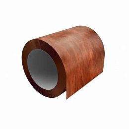 Лента оцинкованная с полимерным покрытием полиэстер Print Twincolor 0,45мм RAL Cherry Wood Вишня