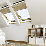 Окно мансардное дерево, лак ручка снизу Fakro FTP-V U3 ThermoPro Profi 114*140см