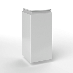 Фасадная металлокассета угловая закрытого типа оцинкованная с порошковым покрытием 0,7мм RAL 7047