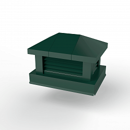Дымник на трубу с жалюзи оцинкованный с полимерным покрытием до 1600мм RAL 6005