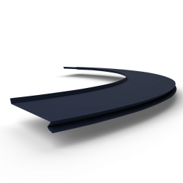 Отлив радиусный 1,2мм RAL 5011 оцинкованный, c порошковым покрытием