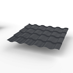 Металлочерепица Kredo оцинкованная с полимерным покрытием 0,45х1190мм RAL 7024