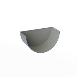 Заглушка желоба водосточного оцинкованная порошок ф120мм RAL 7040