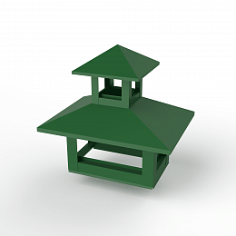 Дымник на трубу двойной оцинкованный с полимерным покрытием до 1200мм RAL 6002