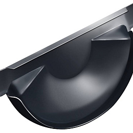 Заглушка желоба водосточного оцинкованная с полимерным покрытием Grand Line Optima ф125мм RAL 7024