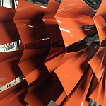 Конек фигурный 0,45 мм RAL 2012 оцинкованный, с порошковым покрытием