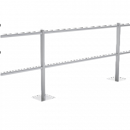 Ограждение кровельное парапетное 600-25-1-1,5-2 холоднокатанная сталь с порошковым покрытием RAL 7004