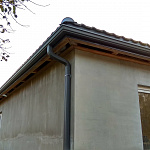 Воронка прямоугольного водосточного желоба полиэстер врезная Grand Line Vortex RAL 8017