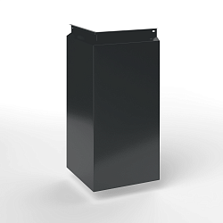 Фасадная металлокассета угловая закрытого типа оцинкованная с порошковым покрытием 0,7мм RAL 7021