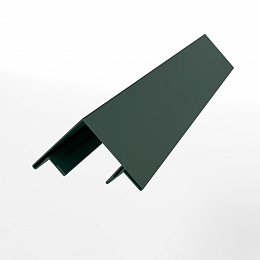 Планка угла внешнего составная верхняя для металлосайдинга блокхаус оцинкованная с порошковым покрытием 0,45мм ширина менее 625 мм RAL 6005