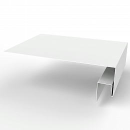 Околооконная планка сложная (j-фаска) для фасада оцинкованная с порошковым покрытием 0,45мм ширина более 625 мм RAL 9003