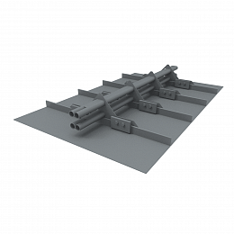 Снегозадержатель трубчатый 3000мм фальц 40x20-1,0-1,5-4 холоднокатанная сталь с порошковым покрытием RAL 7040