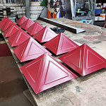 Колпак на столб стандартный оцинкованный с полимерным покрытием до 1200мм RAL 1018