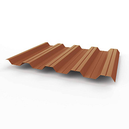 Профнастил НС44 (RAL 8004) 0,5х1047мм оцинкованный, с полимерным покрытием (полиэстер)