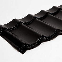 Металлочерепица Монтеррей классик оцинкованная с полимерным покрытием 0.45x1180мм  RAL 9005