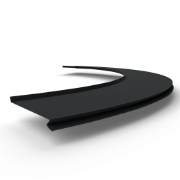 Отлив радиусный 1мм RAL 9017 оцинкованный, c порошковым покрытием