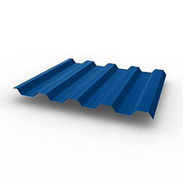 Профнастил НС44 (RAL 5017) 0,5х1047мм оцинкованный, с полимерным покрытием (Полиэстер)