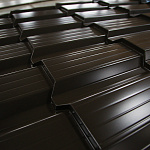 Металлочерепица Quadro profi оцинкованная с полимерным покрытием 0,45х1159мм RAL 8017