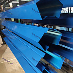 Планка угла внешнего составная верхняя для металлосайдинга блокхаус оцинкованная с порошковым покрытием 0,45мм ширина менее 625 мм RAL 5005