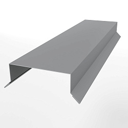 Заборный парапет с капельником плоский П-образный оцинкованный с порошковым покрытием 0,45мм RAL 7004