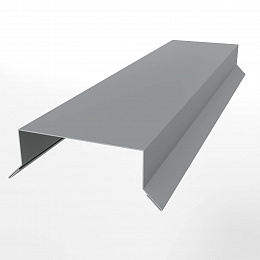 Заборный парапет с капельником плоский П-образный оцинкованный с порошковым покрытием 0,45мм RAL 7004