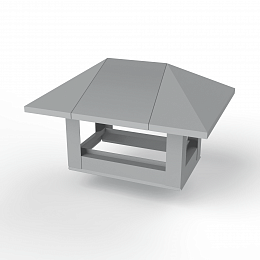 Дымник на трубу прямоугольный оцинкованный с полимерным покрытием до 1600мм RAL 7004
