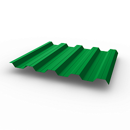 Профнастил НС44 (RAL 6037) 0,6х1047мм оцинкованный, с полимерным покрытием (Полиэстер)