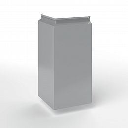 Фасадная металлокассета угловая закрытого типа оцинкованная с порошковым покрытием 1мм RAL 7004