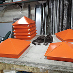 Колпак на столб стандартный оцинкованный с полимерным покрытием до 800мм RR 32