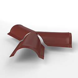 Тройник Y-образный 0,45x220x290мм (RAL 3009) полукруглого конька для кровли, с порошковым покрытием