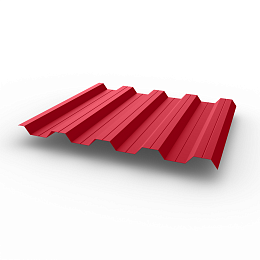 Профнастил НС44 (RAL 3018) 0,8х1047мм оцинкованный, с полимерным покрытием (Полиэстер)