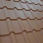 Металлочерепица Kamea оцинкованная с полимерным покрытием 0,45х1180мм RAL 8004