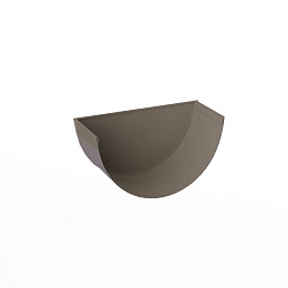 Заглушка желоба водосточного оцинкованная порошок ф120мм RAL 7048