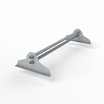 Снегозадержатель трубчатый плоскоовальный 3000мм универсальный 40x20-1,0-2,0-4 оцинкованная сталь с порошковым покрытием RAL 7040