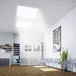 Окно для плоской крыши ПВХ белый управление стержнем (приобретается отдельно) Fakro DMC-C P2 90*90см