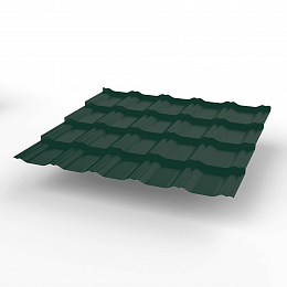 Металлочерепица Kvinta plus оцинкованная с полимерным покрытием 0,45х1210мм RAL 6005