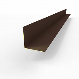 Планка внешнего угла RAL 8017 оцинкованная c полимерным покрытием 0,45 мм