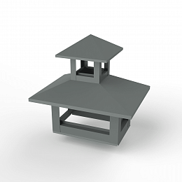 Дымник на трубу двойной оцинкованный с полимерным покрытием до 1200мм RAL 7005