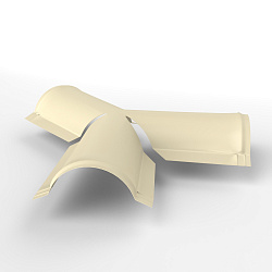 Тройник Y-образный 0,45x220x290мм (RAL 1015) полукруглого конька для кровли, с порошковым покрытием