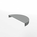 Заглушка для кровли торцевая 0,45мм x 220мм (RAL 9006) к полукруглому коньку, оцинкованная, с порошковым покрытием